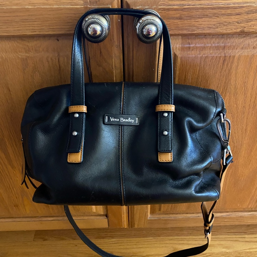Vera Bradley Black Satchel bag with Luxurious Leather